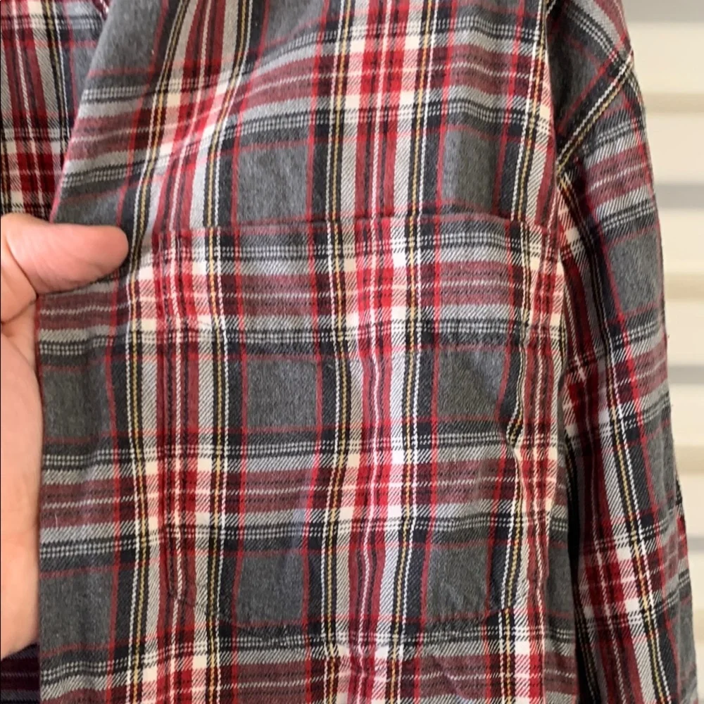 J. Crew Red and Gray Checkered Shirt